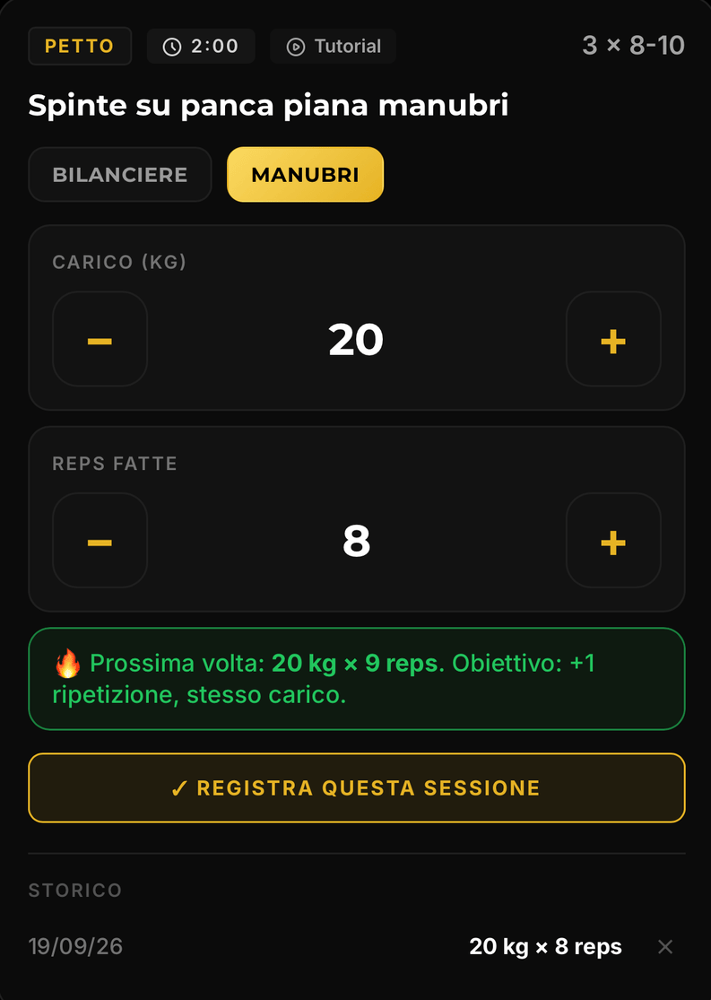 Calcolatore Progressioni in azione