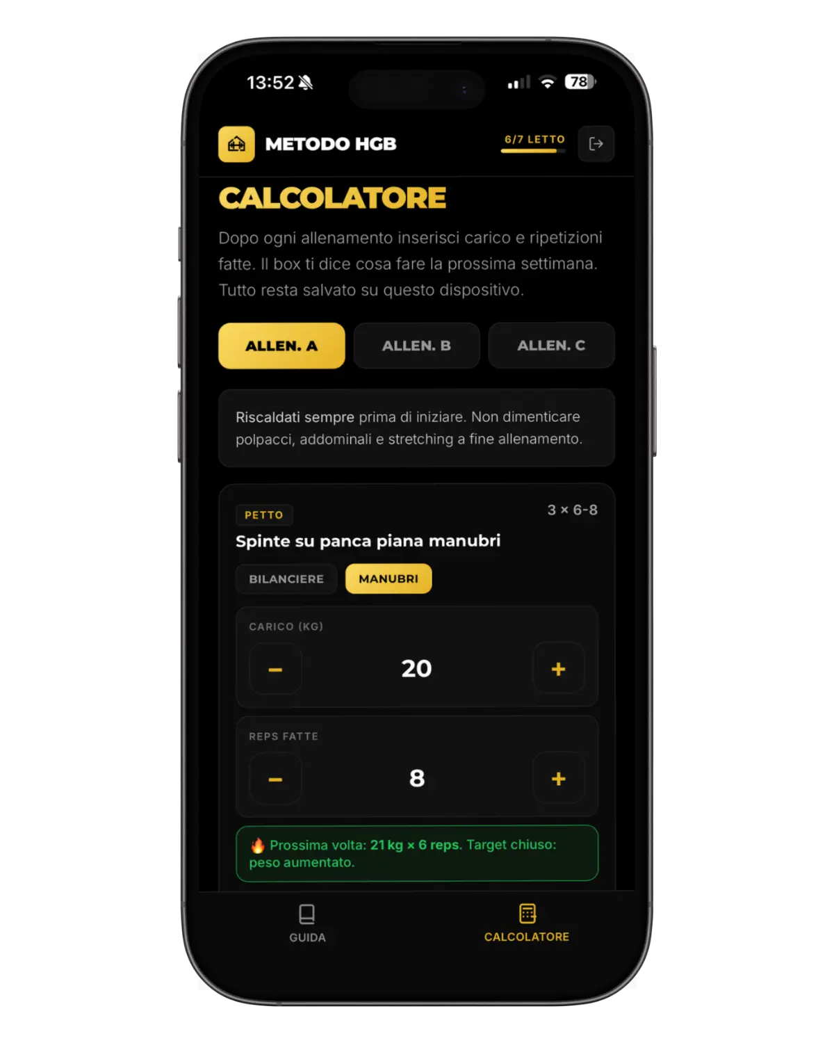 Calcolatore progressioni